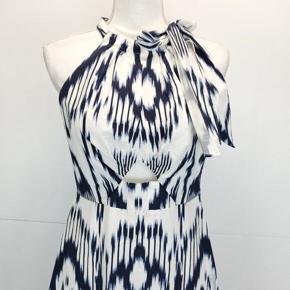 Rebecca Taylor Inidigo Ikat Linen Dress in Snow Combo - Picture 7 of 13